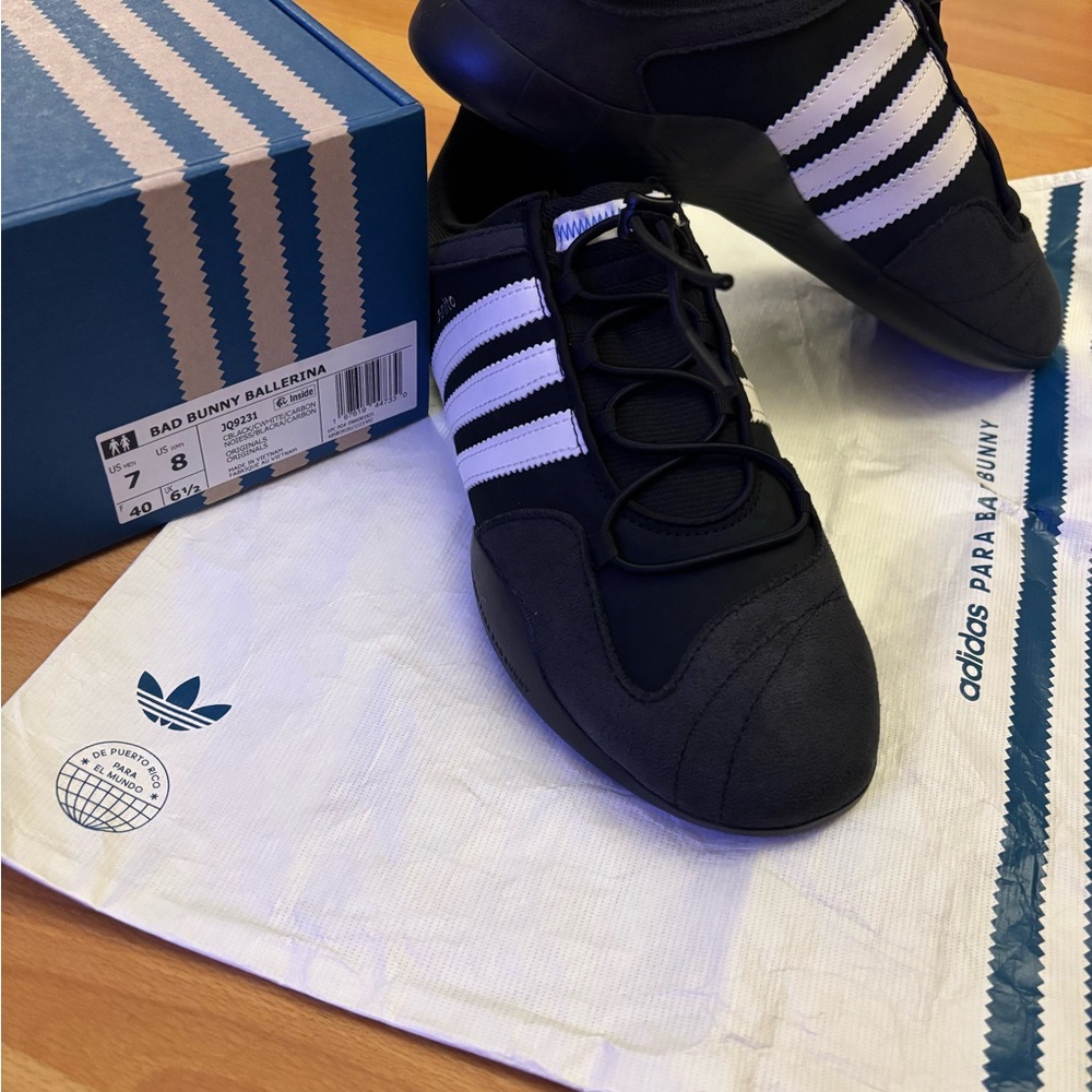 Adidas Black and White Bad Bunny Ballerina Shoes